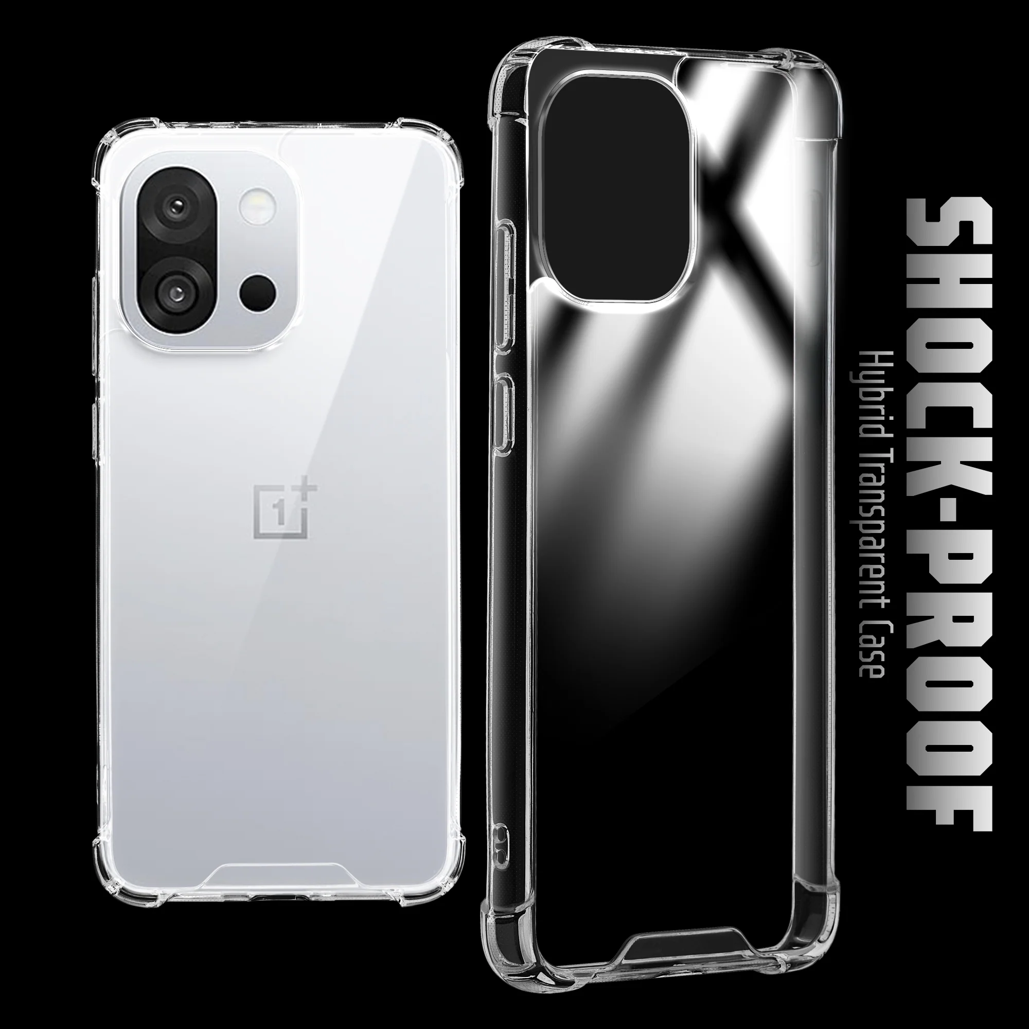 Transparent Shockproof Phone Back Cover Case With Raised Edges For OnePlus 13T 5G