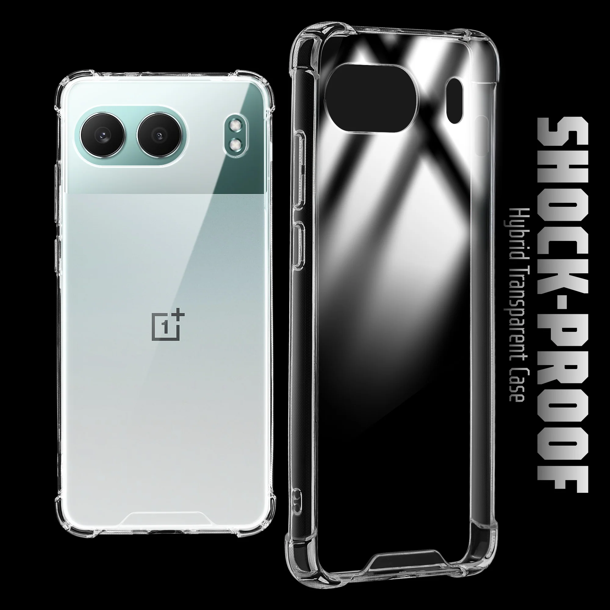 Transparent Shockproof Phone Back Cover Case With Raised Edges For OnePlus Nord 4 5G