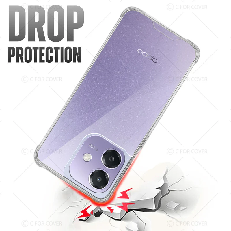 Transparent Shockproof Phone Back Cover Case With Raised Edges For Oppo A3x 5G - Image 6