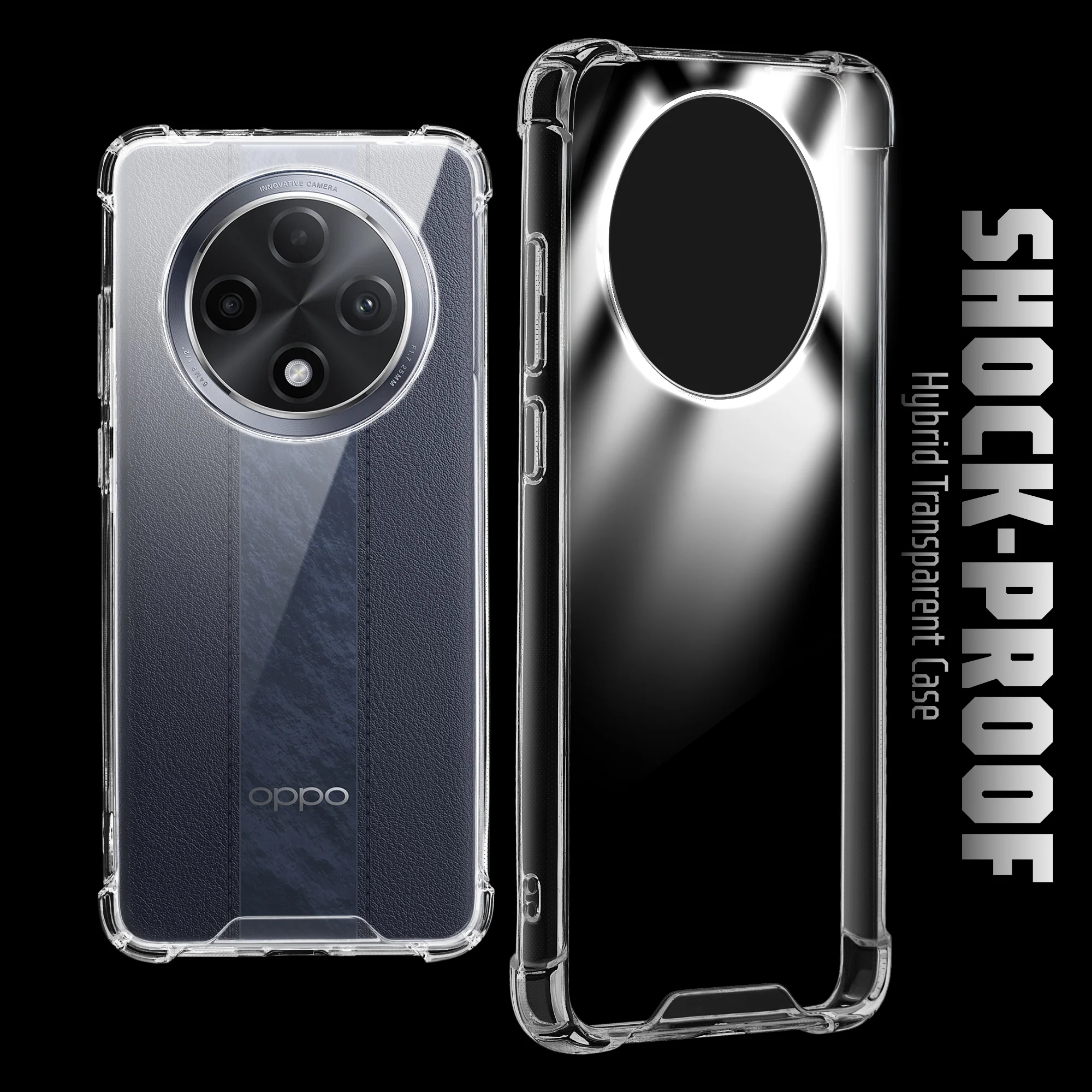 Transparent Shockproof Phone Back Cover Case With Raised Edges For Oppo F27 Pro Plus 5G