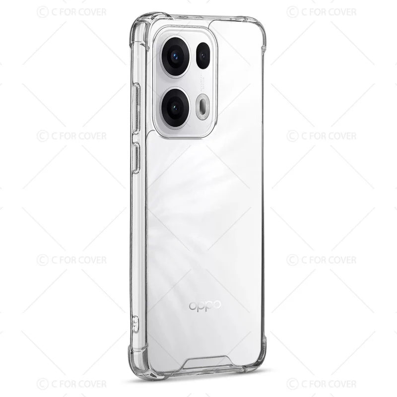 Transparent Shockproof Phone Back Cover Case With Raised Edges For Oppo Reno 13 Pro 5G - Image 5