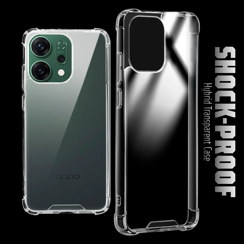 Transparent Shockproof Phone Back Cover Case With Raised Edges For Oppo Reno 14 5G