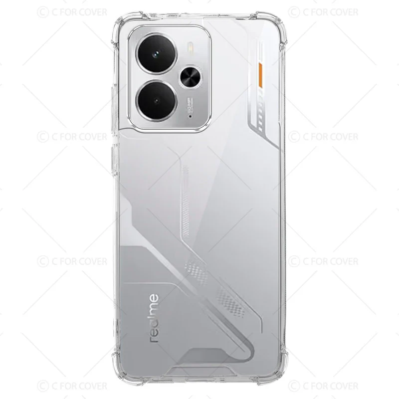 Transparent Shockproof Phone Back Cover Case With Raised Edges For Realme 14 5G - Image 4