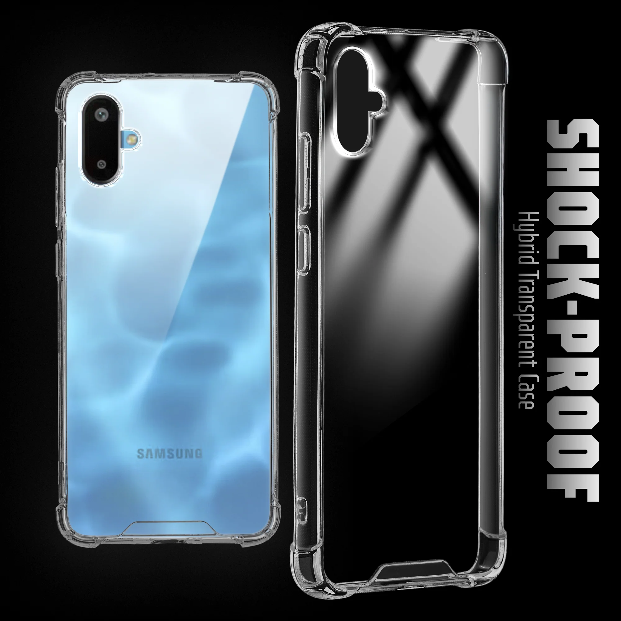 Transparent Shockproof Phone Back Cover Case With Raised Edges For Samsung M06 5G