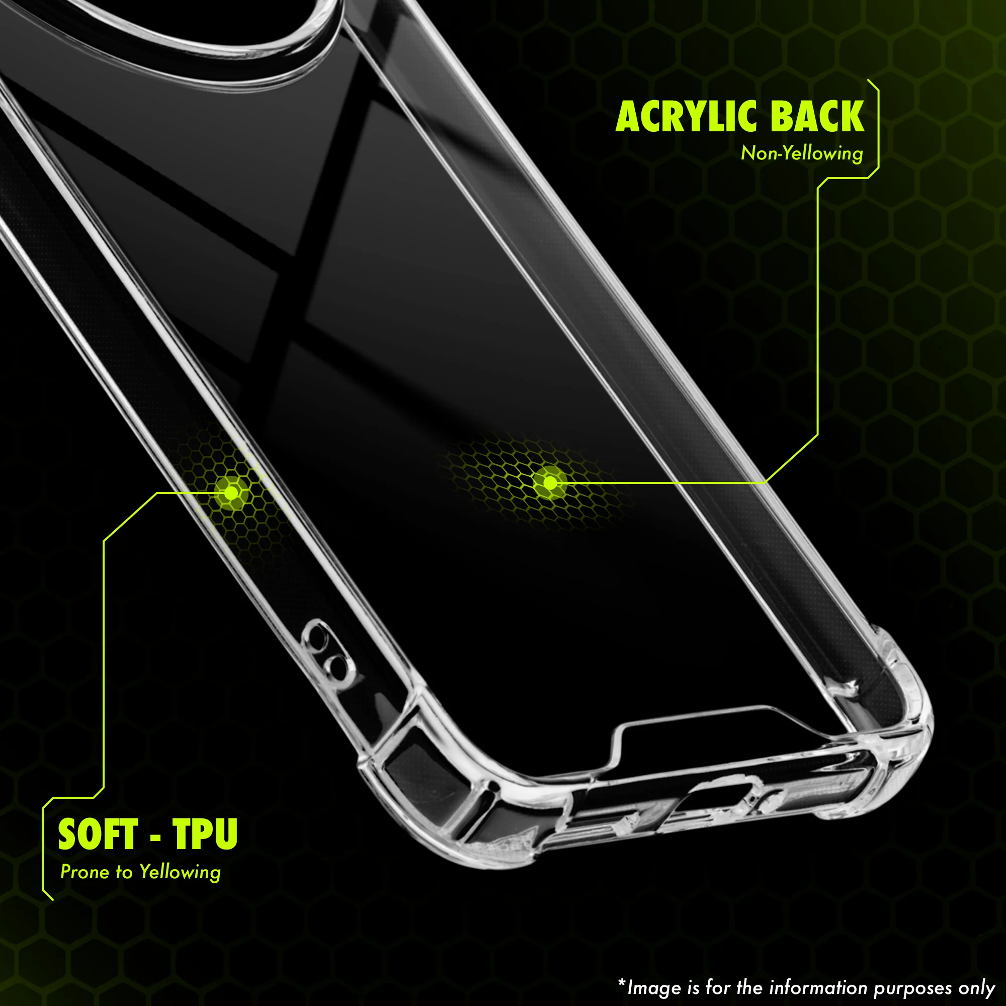 Transparent Shockproof Phone Back Cover Case With Raised Edges For Google Pixel 8 Pro - Image 3