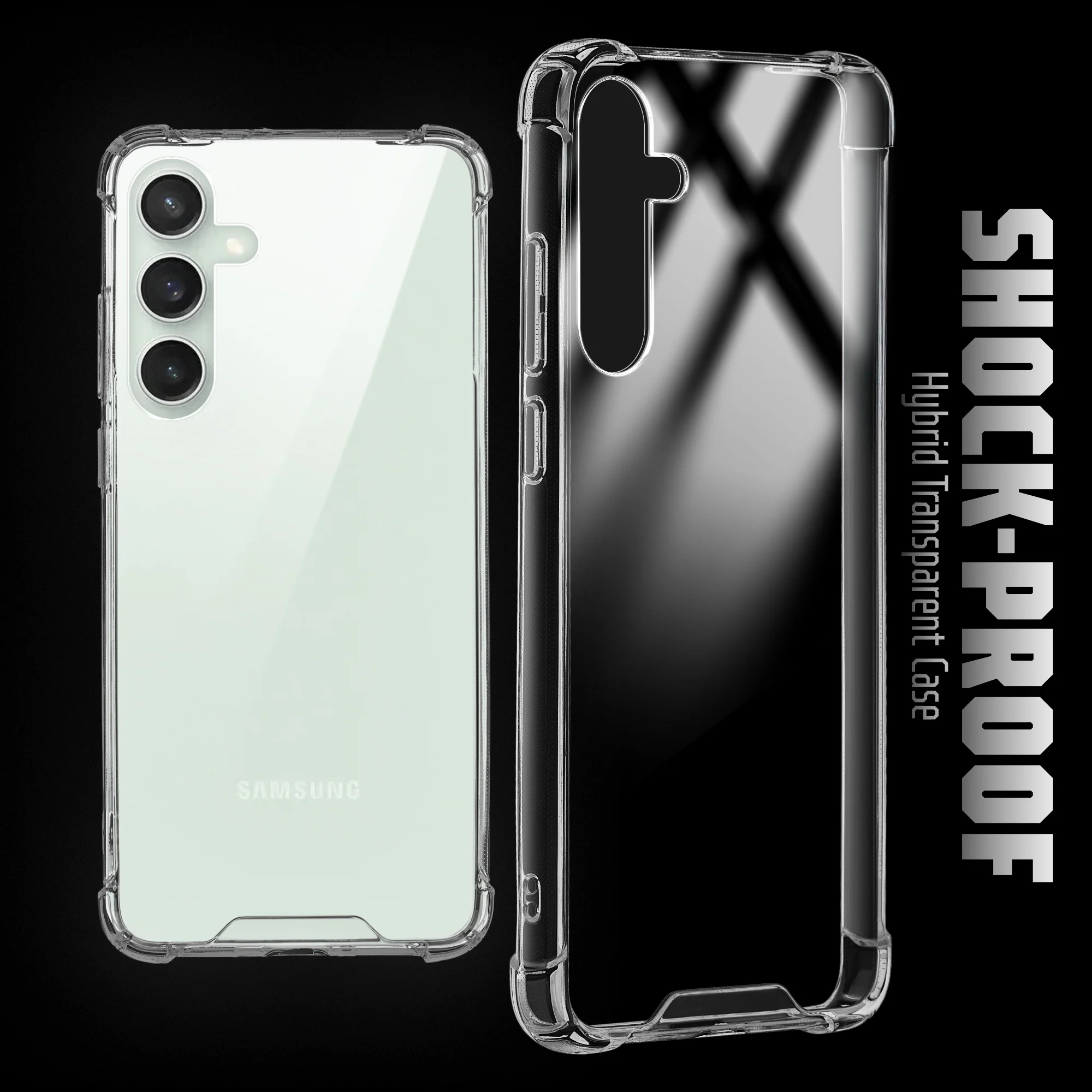 Transparent Shockproof Phone Back Cover Case With Raised Edges For Samsung S24 5G