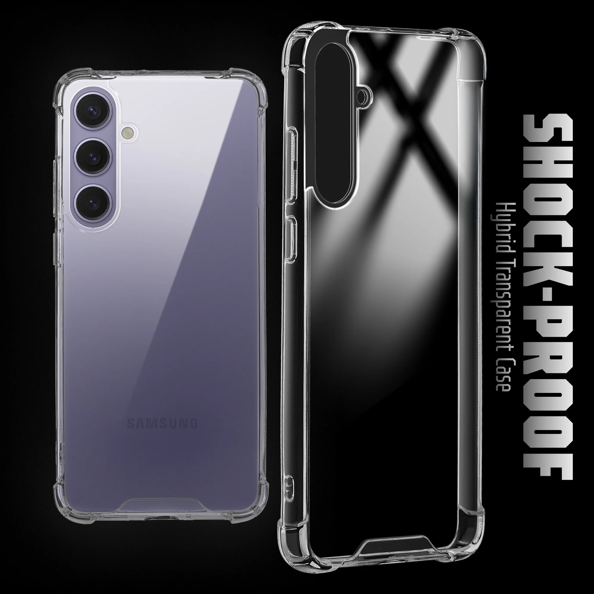 Transparent Shockproof Phone Back Cover Case With Raised Edges For Samsung S24 FE 5G