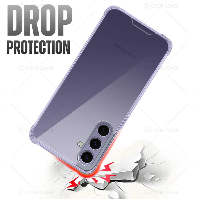 Transparent Shockproof Phone Back Cover Case With Raised Edges For Samsung S24 FE 5G - Image 6