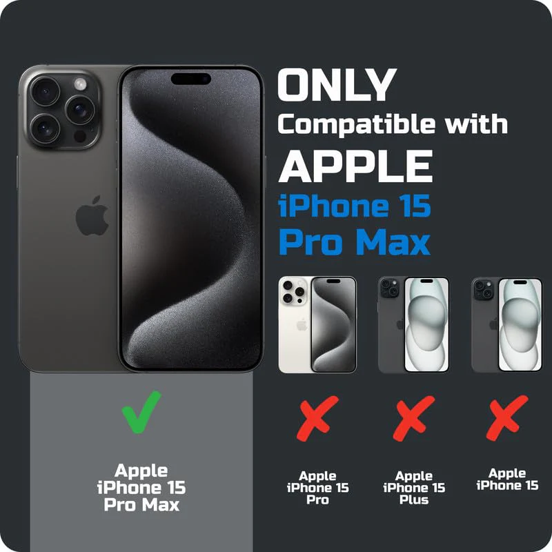 Silicon Back Cover Case for iPhone 15 Pro Max with Wireless Charging Support Supports Magnetic Charging | Screen and Camera Protection -Navy Blue - Image 3