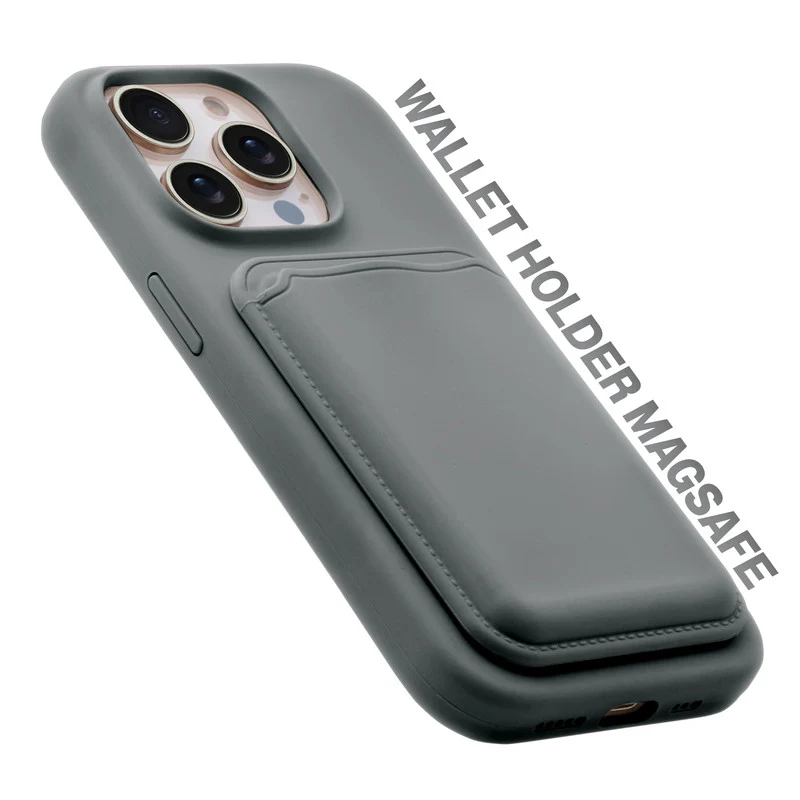 Silicon Magnetic Wireless Charging Back Case For Apple iPhone 12 Pro with Detachable Card Holder - Image 23