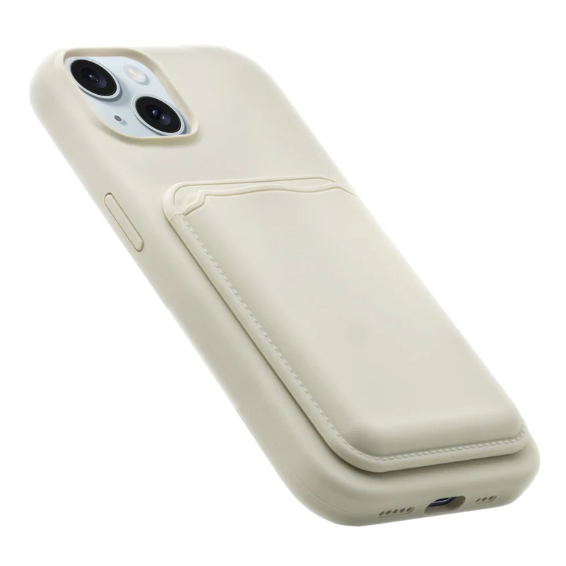 Silicon Magnetic Wireless Charging Back Case For Apple iPhone 13 with Detachable Card Holder - Image 17