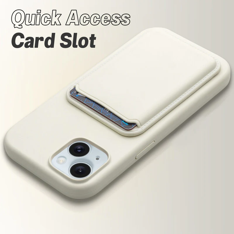 Silicon Magnetic Wireless Charging Back Case For Apple iPhone 13 with Detachable Card Holder - Image 18