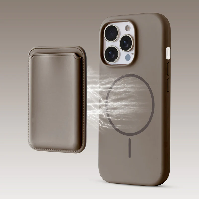 Silicon Magnetic Wireless Charging Back Case For Apple iPhone 14 Pro Max with Detachable Card Holder - Image 7
