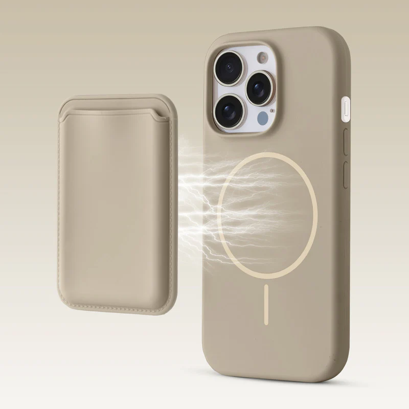 Silicon Magnetic Wireless Charging Back Case For Apple iPhone 14 Pro with Detachable Card Holder - Image 31