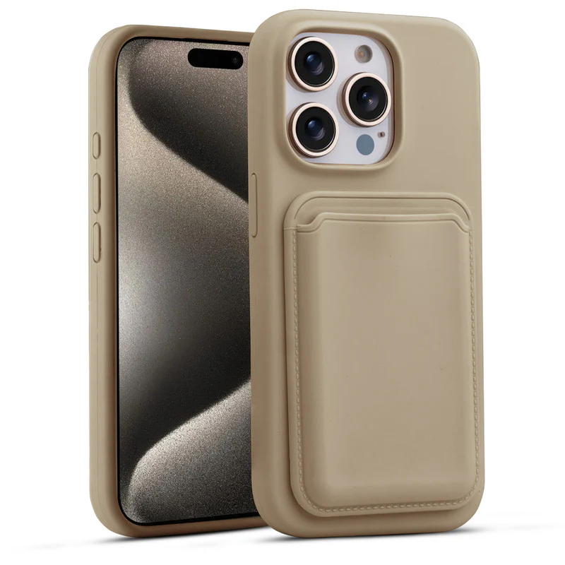 Silicon Magnetic Wireless Charging Back Case For Apple iPhone 15 Pro Max with Detachable Card Holder - Image 33