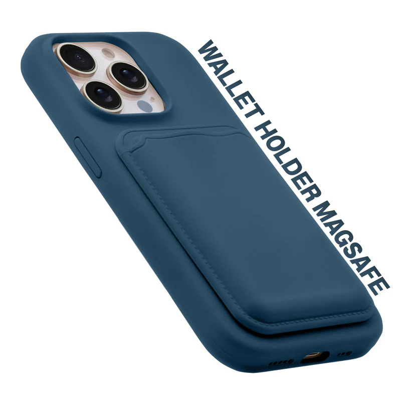 Silicon Magnetic Wireless Charging Back Case For Apple iPhone 15 Pro Max with Detachable Card Holder - Image 41