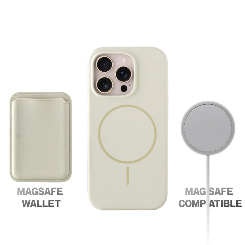 Silicon Magnetic Wireless Charging Back Case For Apple iPhone 15 Pro with Detachable Card Holder - Image 22