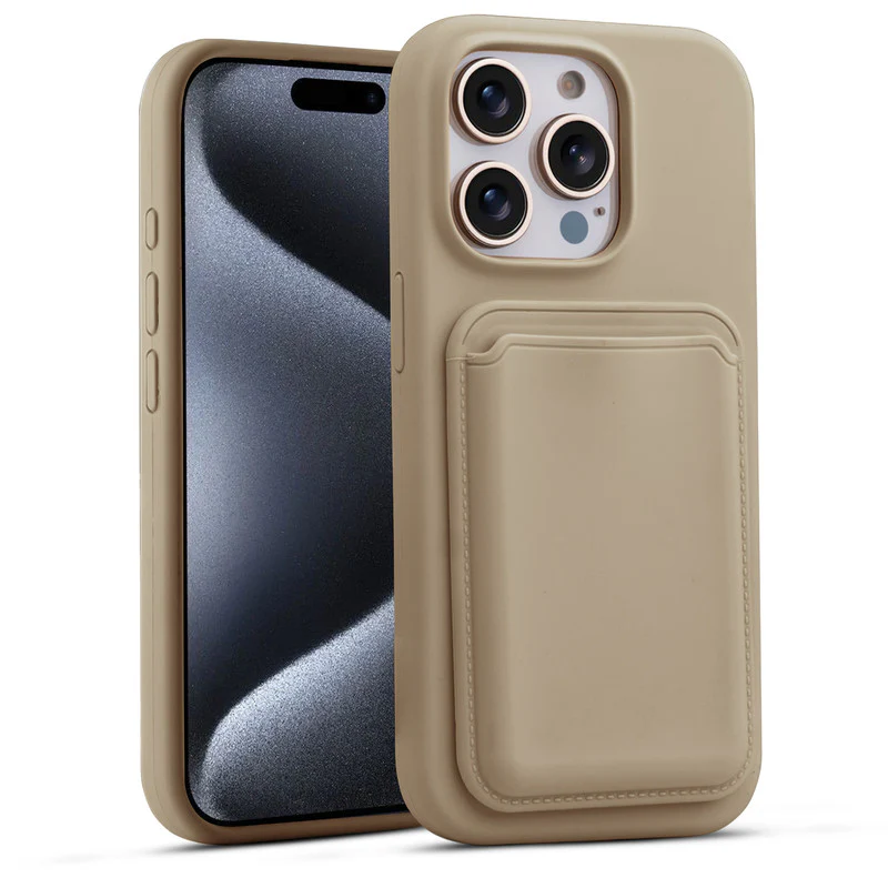 Silicon Magnetic Wireless Charging Back Case For Apple iPhone 15 Pro with Detachable Card Holder - Image 33