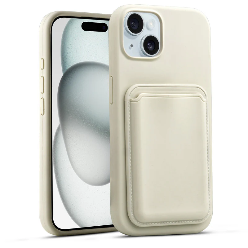 Silicon Magnetic Wireless Charging Back Case For Apple iPhone 15 with Detachable Card Holder - Image 15