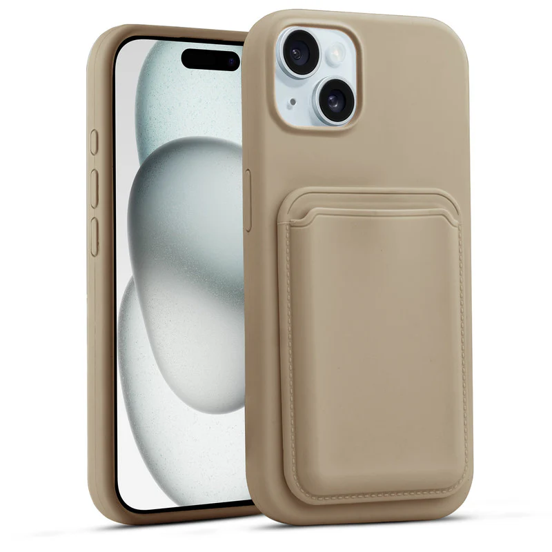 Silicon Magnetic Wireless Charging Back Case For Apple iPhone 15 with Detachable Card Holder - Image 33