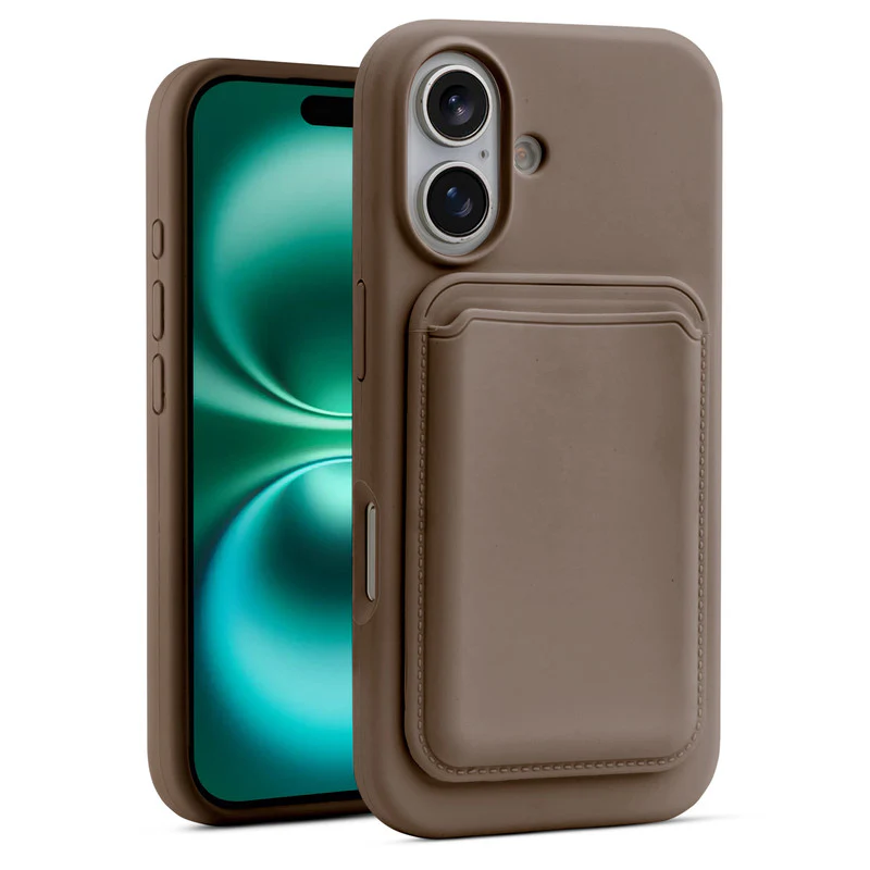 Silicon Magnetic Wireless Charging Back Case For Apple iPhone 16 with Detachable Card Holder - Image 15