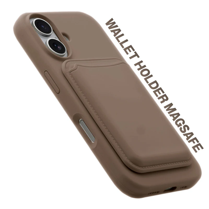 Silicon Magnetic Wireless Charging Back Case For Apple iPhone 16 with Detachable Card Holder - Image 17