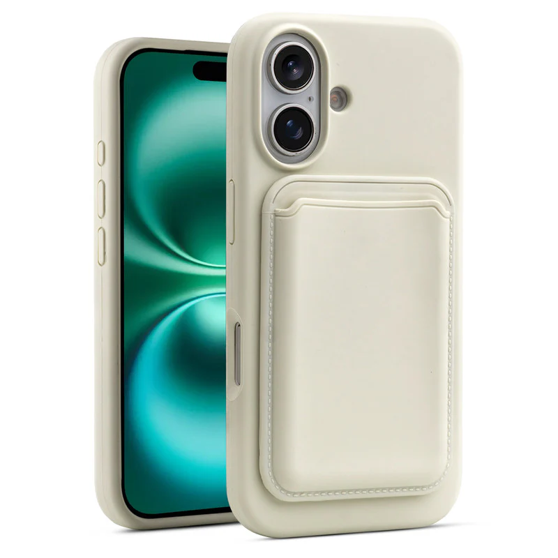 Silicon Magnetic Wireless Charging Back Case For Apple iPhone 16 with Detachable Card Holder - Image 21