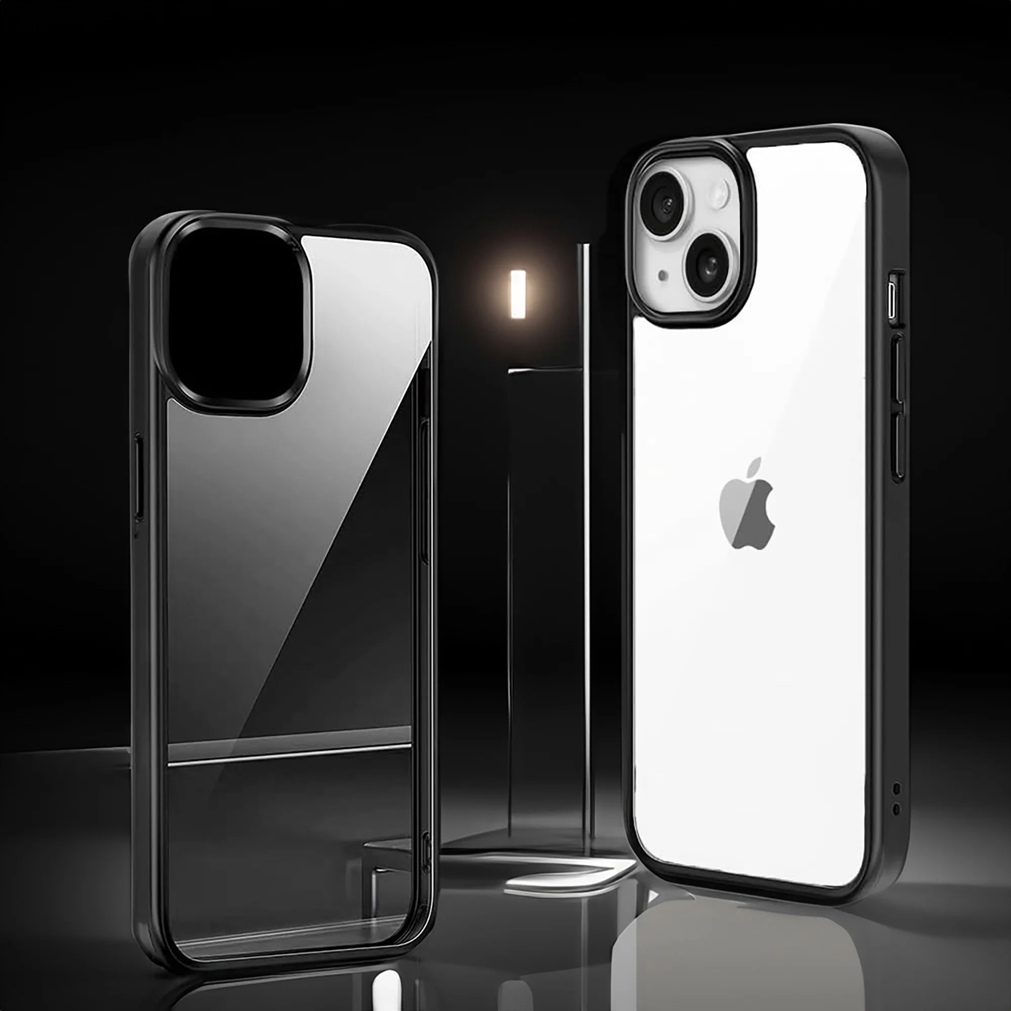 Silicone Border Transparent Back Cover for Apple iPhone 15 Plus - Image 7
