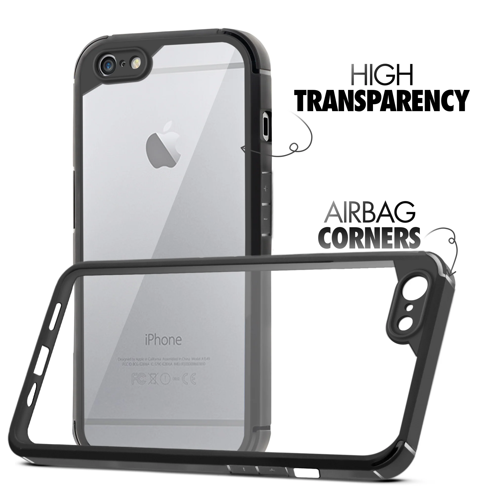 Silicone Border Transparent Back Cover for Apple iPhone 6 - Image 3