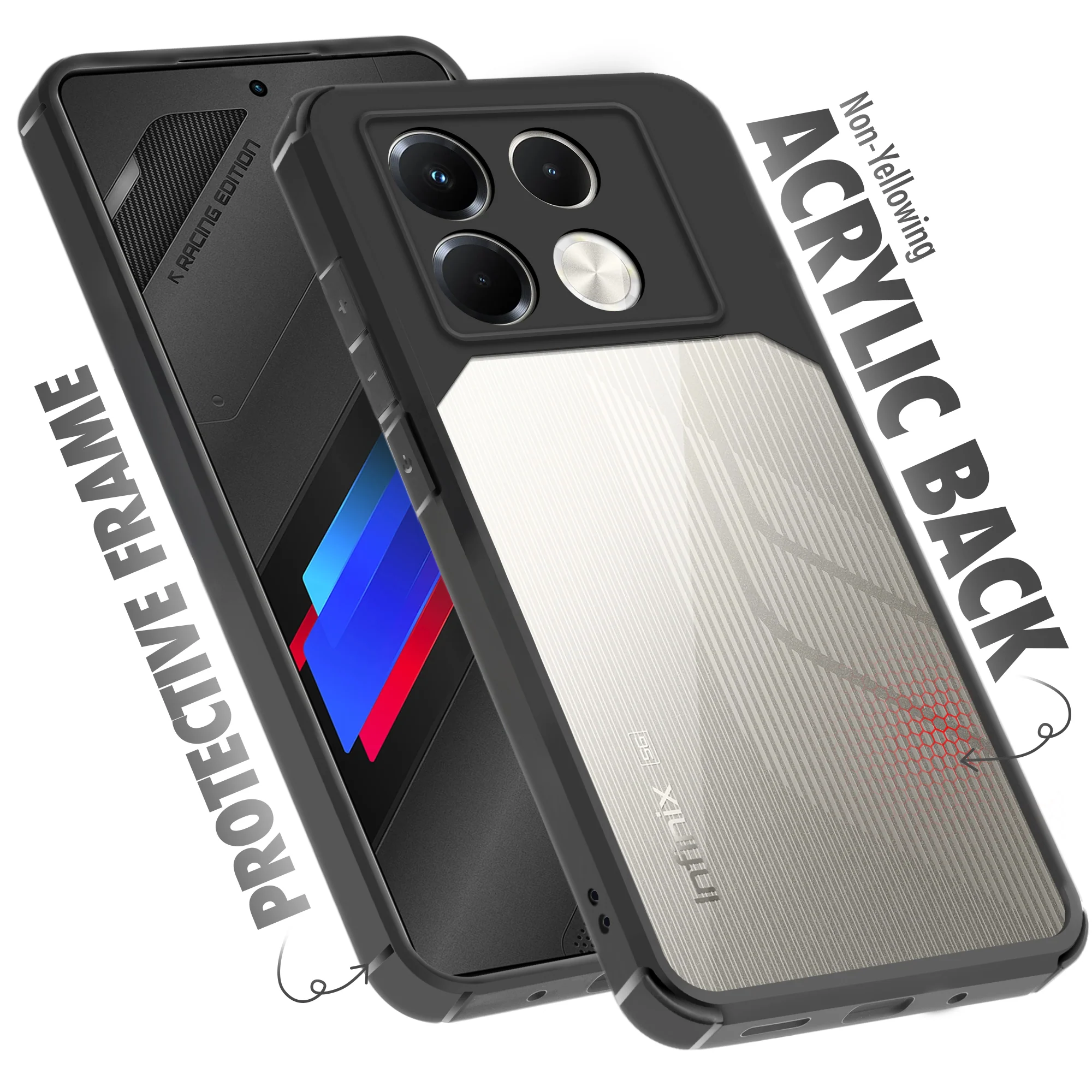 Silicone Border Transparent Back Cover for Infinix Note 40