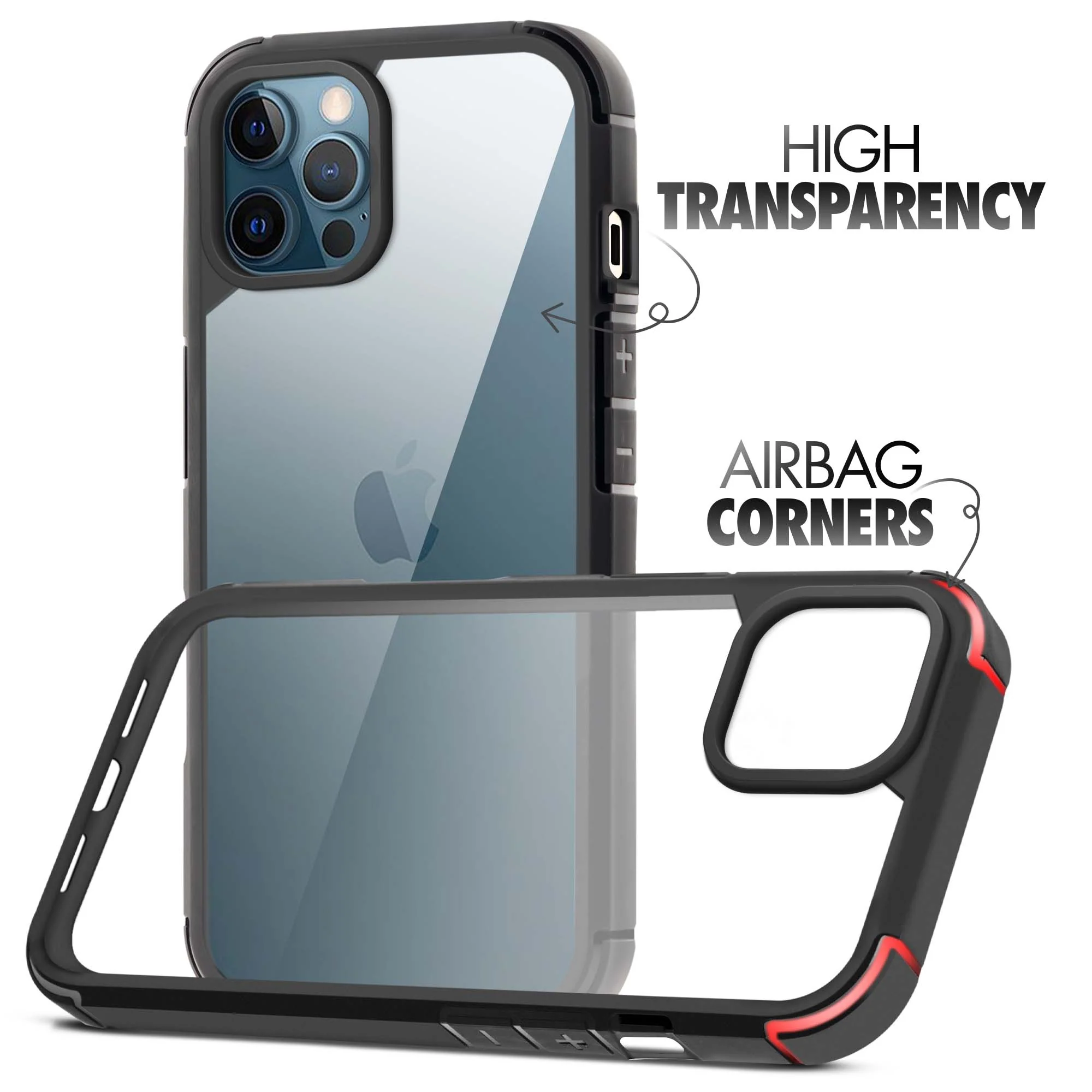 Silicone Border Transparent Back Cover for Apple iPhone 12 Pro Max - Image 3