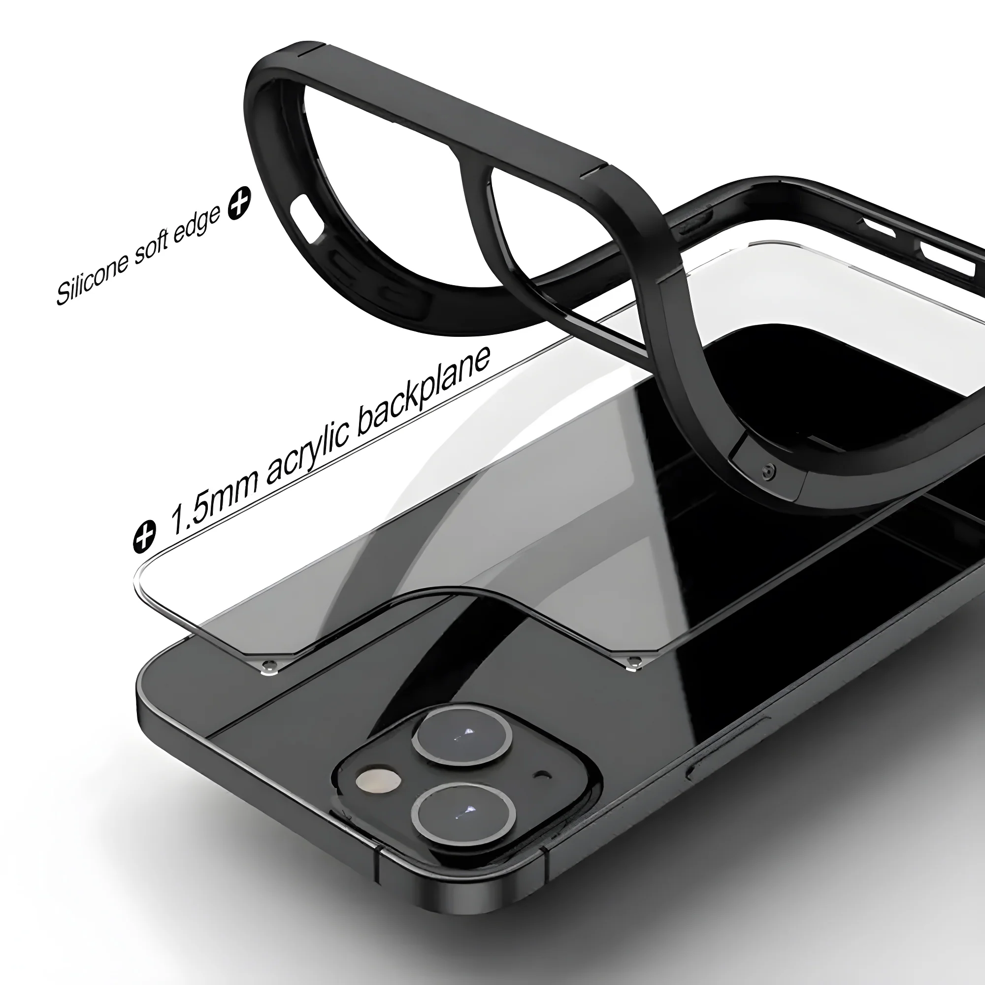 Silicone Border Transparent Back Cover for Apple iPhone 14 Pro - Image 4