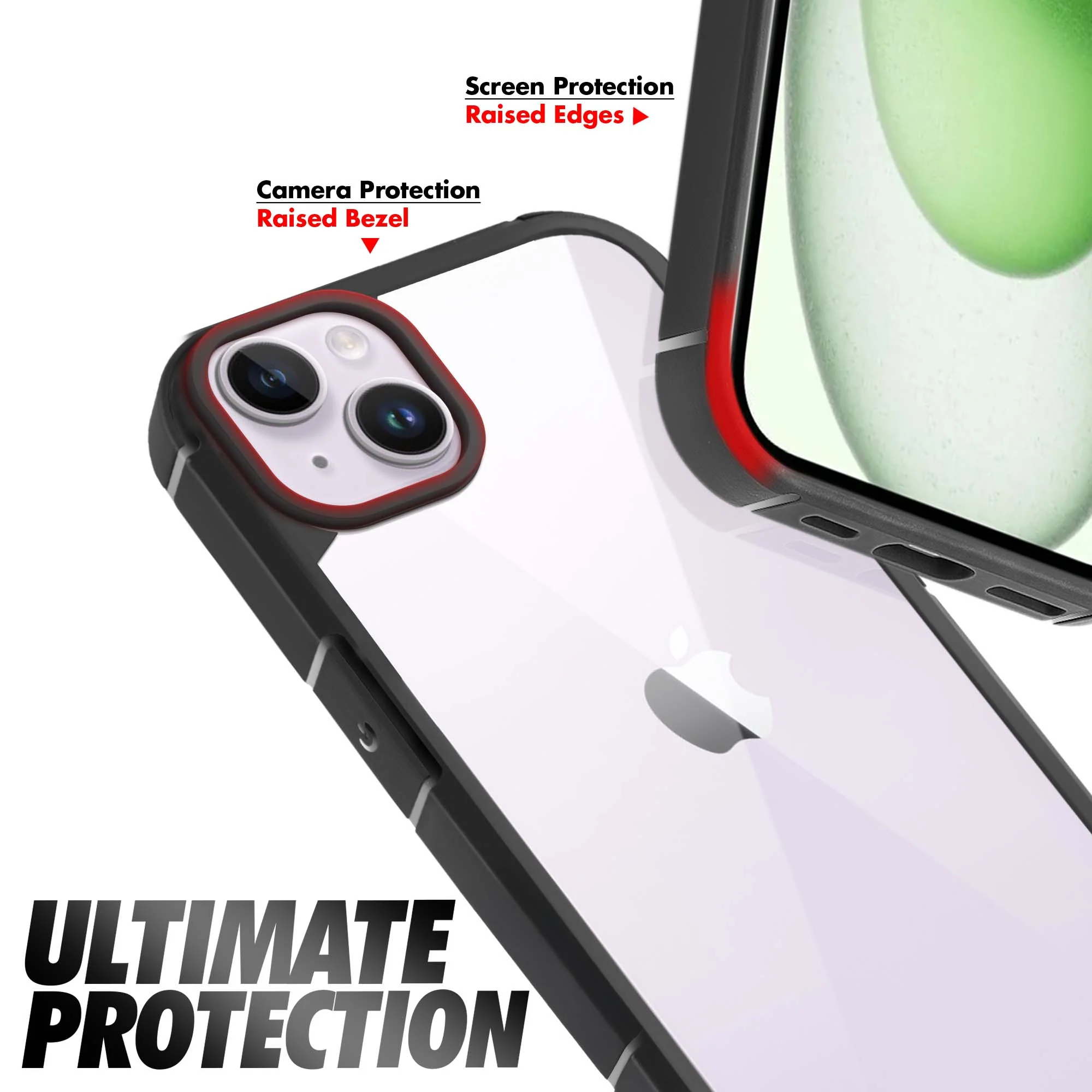 Silicone Border Transparent Back Cover for Apple iPhone 15 Plus - Image 5
