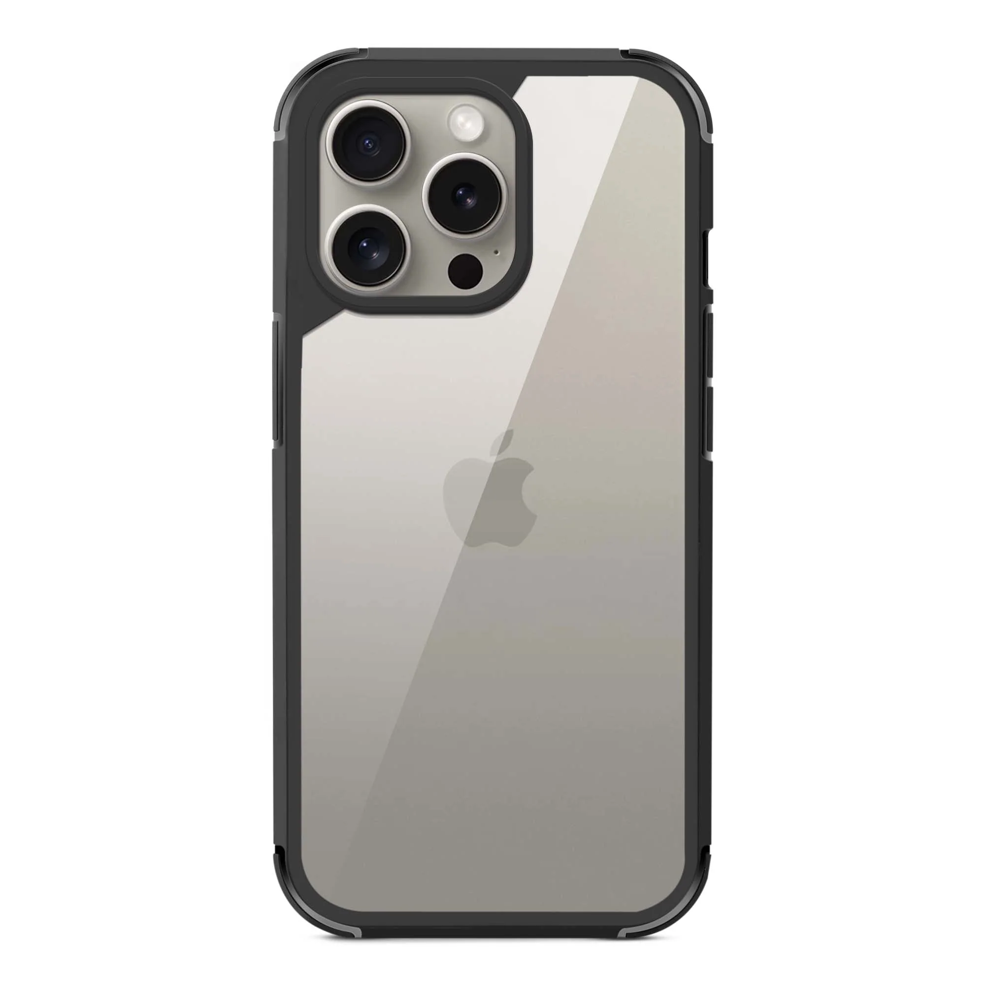 Silicone Border Transparent Back Cover for Apple iPhone 15 Pro Max - Image 4