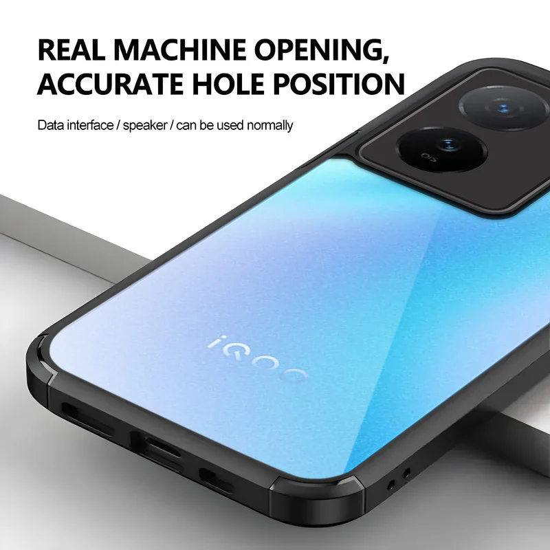 Silicone Border Transparent Back Cover for iQOO Z7 5G - Image 5
