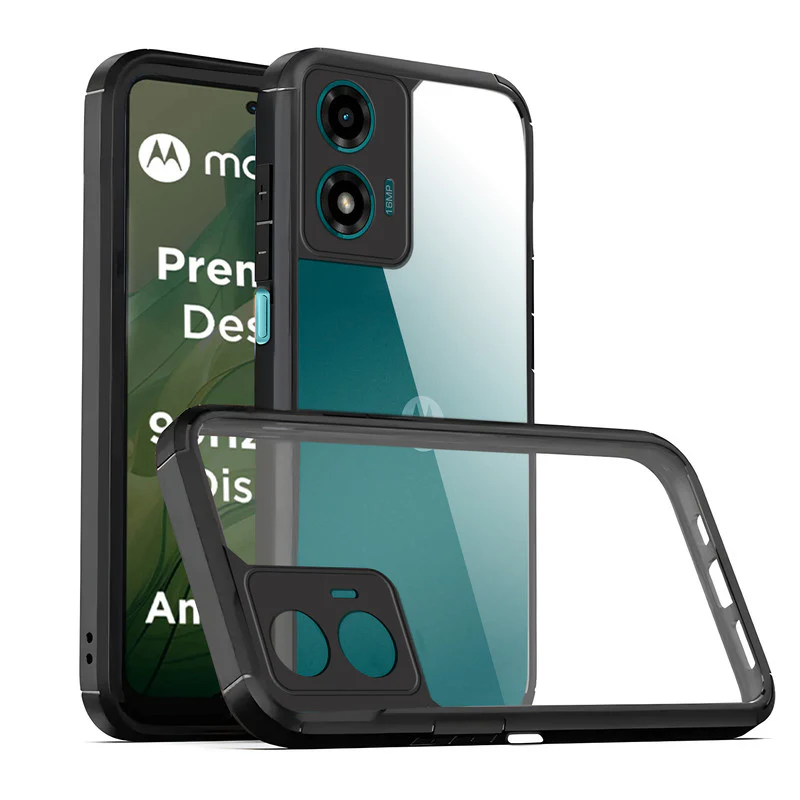 Silicone Border Transparent Back Cover for Motorola G04 - Image 3