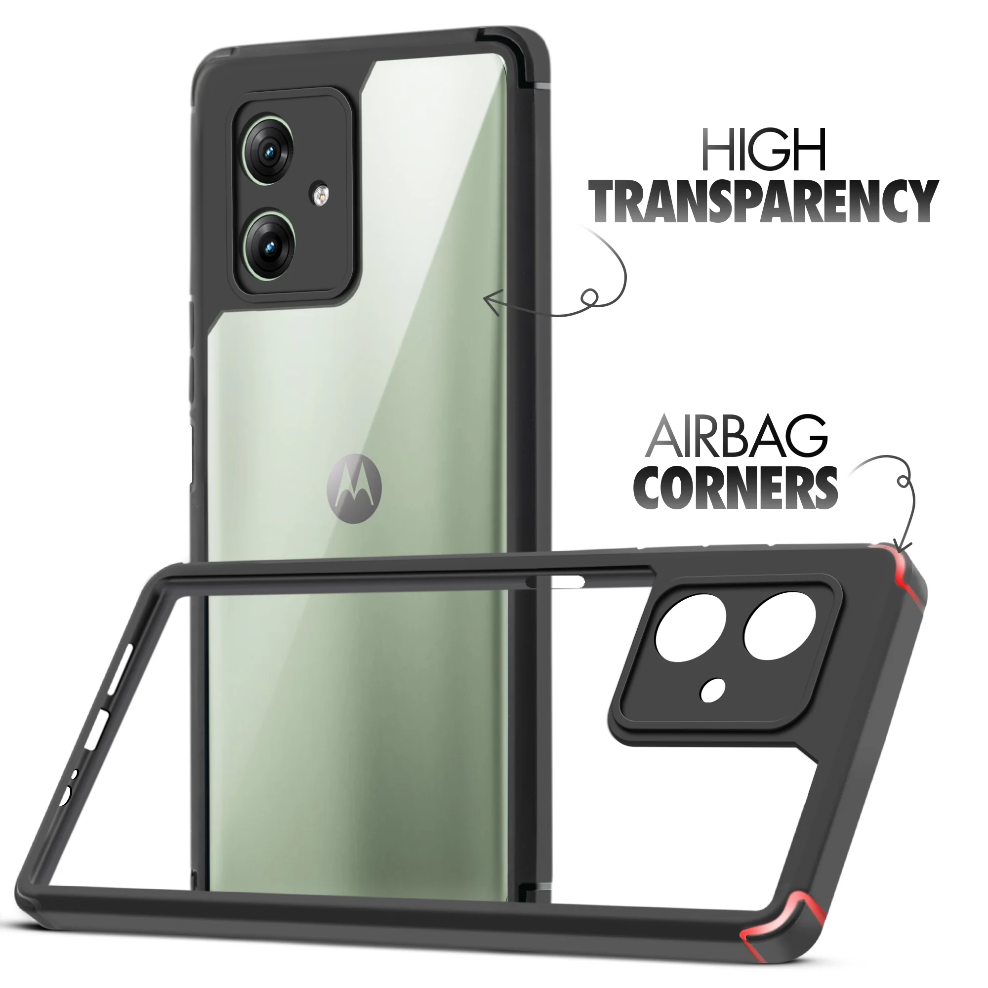 Silicone Border Transparent Back Cover for Motorola G55 - Image 3
