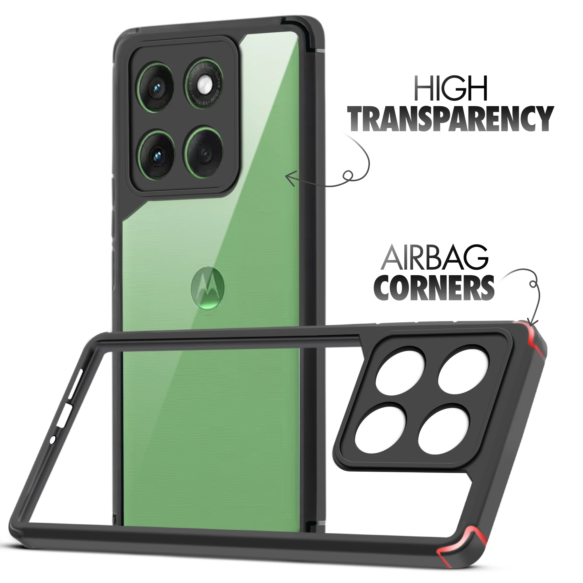 Silicone Border Transparent Back Cover for Motorola Moto Edge 60 5G - Image 3