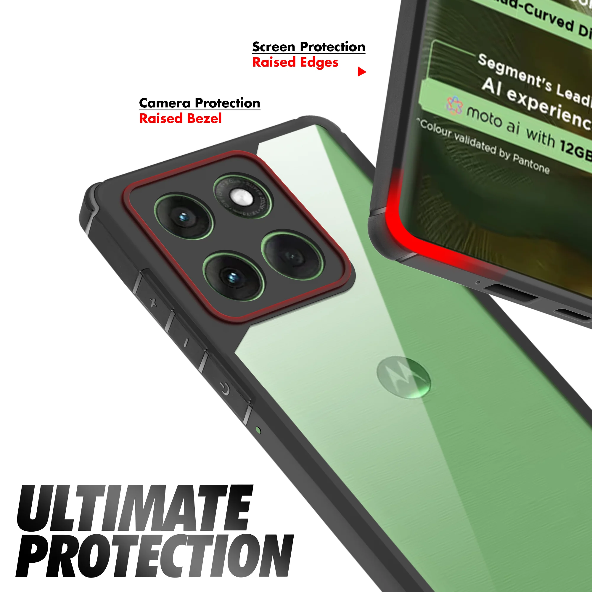 Silicone Border Transparent Back Cover for Motorola Moto Edge 60 5G - Image 5