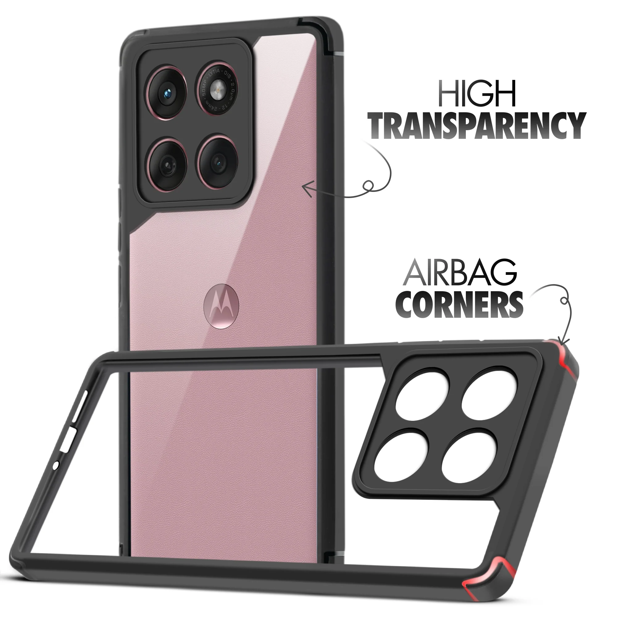 Silicone Border Transparent Back Cover for Motorola Moto Edge 60 Fusion 5G - Image 3