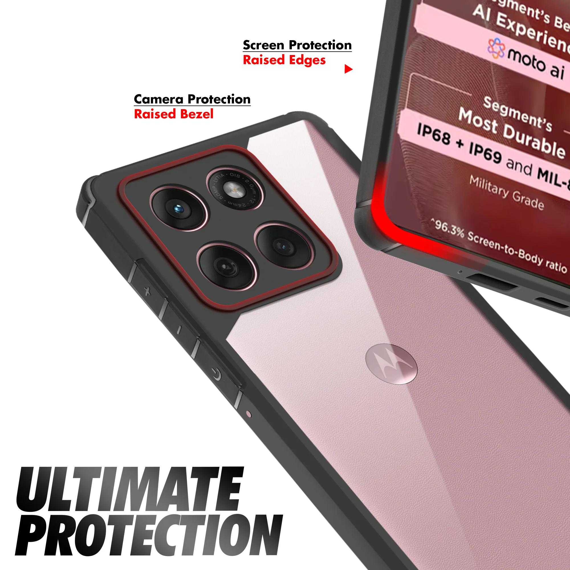 Silicone Border Transparent Back Cover for Motorola Moto Edge 60 Fusion 5G - Image 5