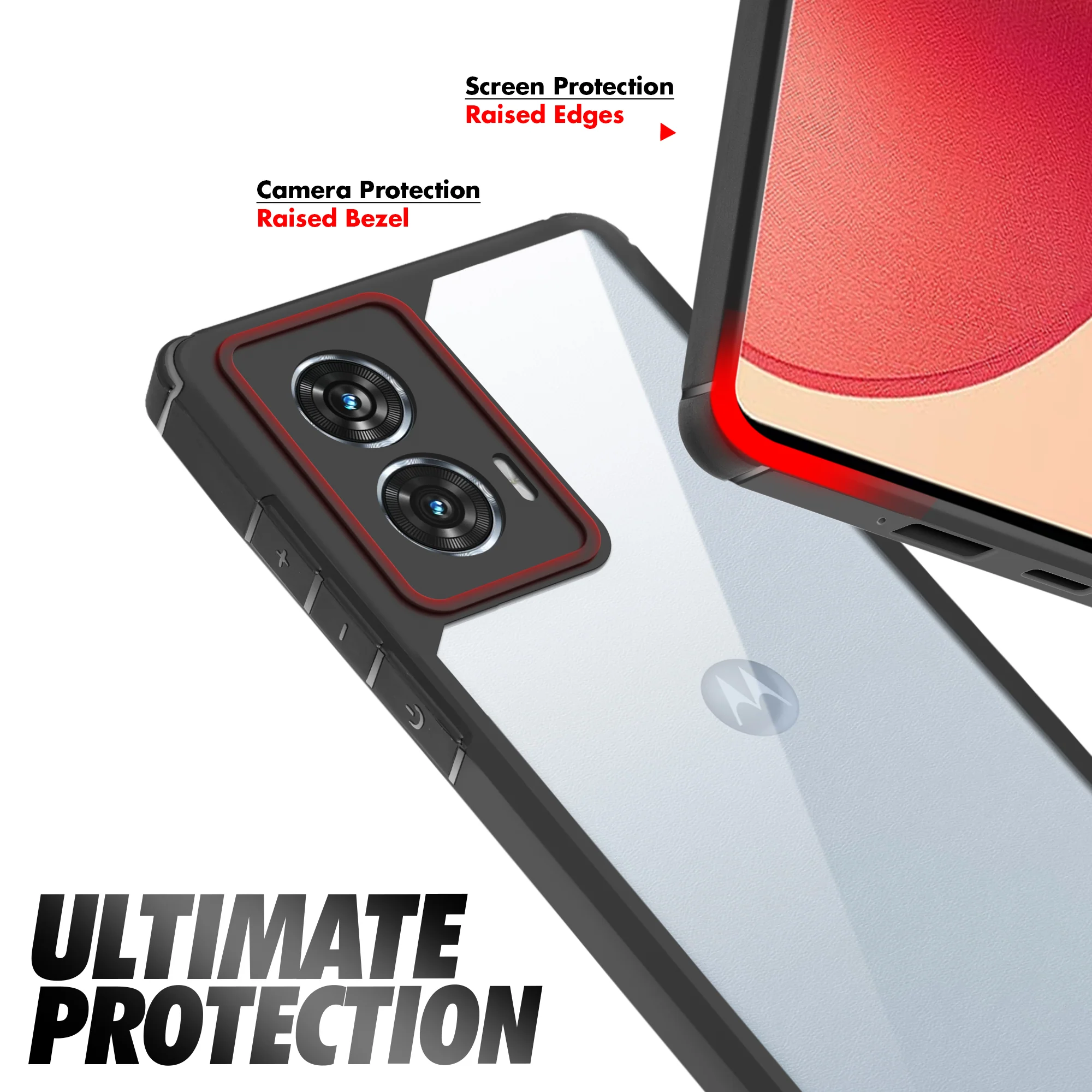 Silicone Border Transparent Back Cover for Motorola Moto G96 5G - Image 5