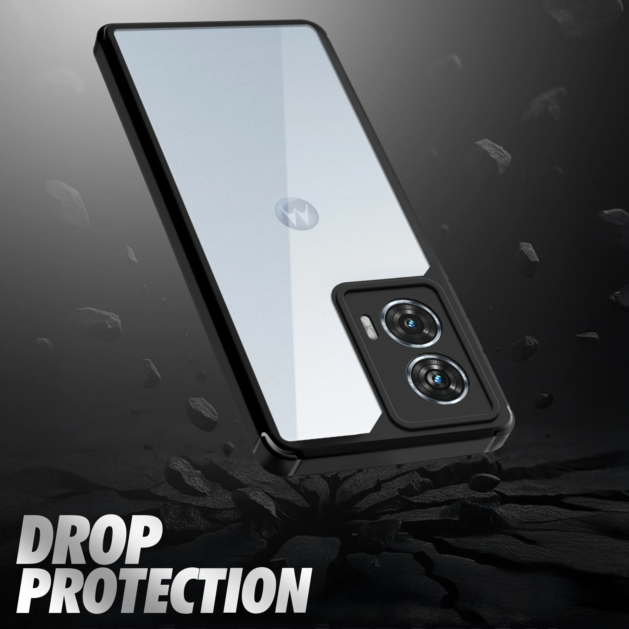 Silicone Border Transparent Back Cover for Motorola Moto G96 5G - Image 6