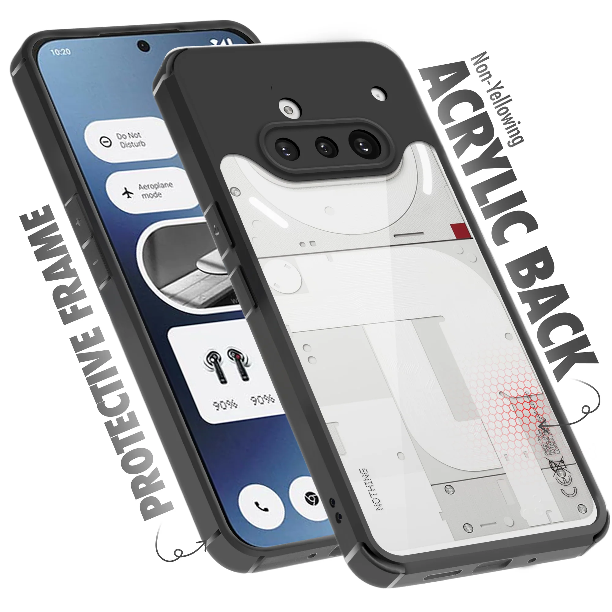 Silicone Border Transparent Back Cover for Nothing Phone 3A 5G