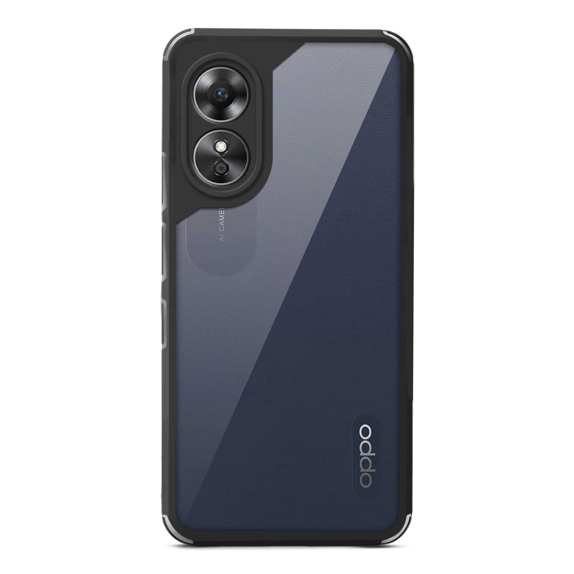 Silicone Border Transparent Back Cover for Oppo A17 - Image 4