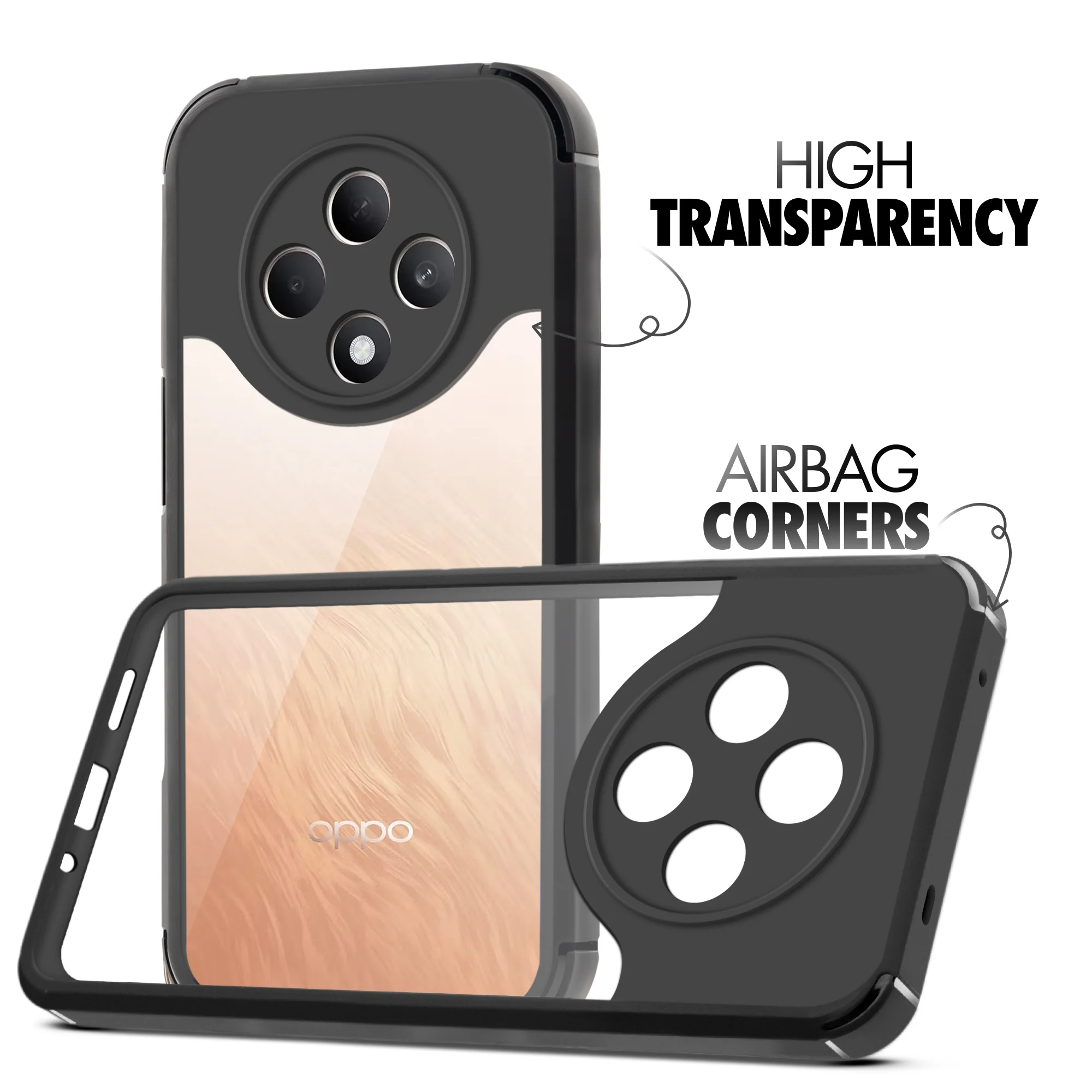 Silicone Border Transparent Back Cover for Oppo F27 5G - Image 3