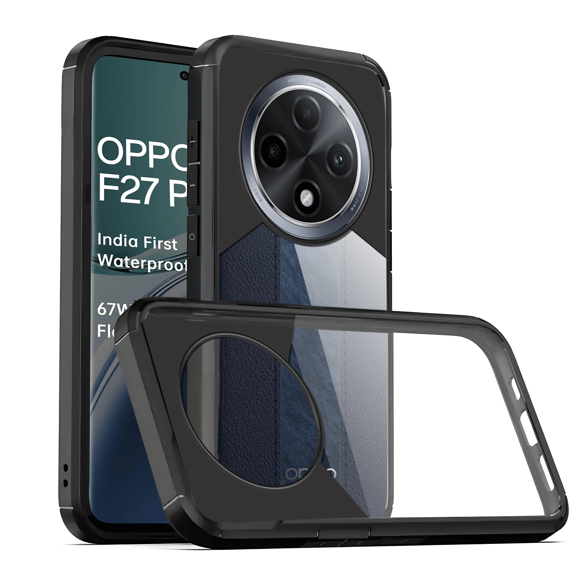 Silicone Border Transparent Back Cover for Oppo F27 Pro Plus 5G - Image 3