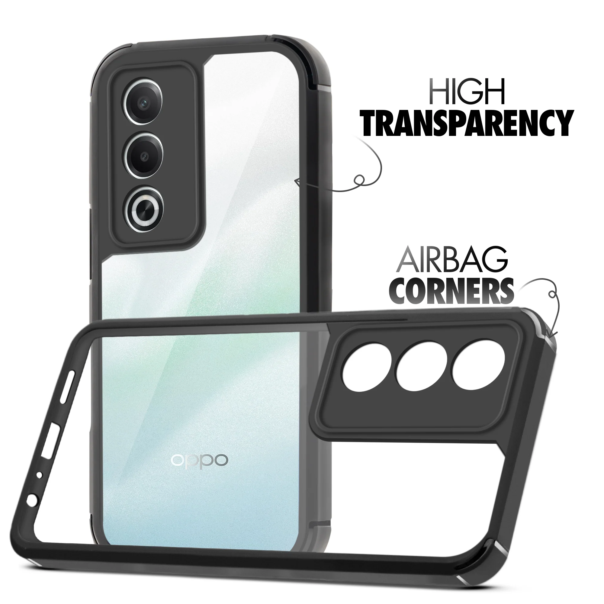 Silicone Border Transparent Back Cover for Oppo K12x 5G - Image 3