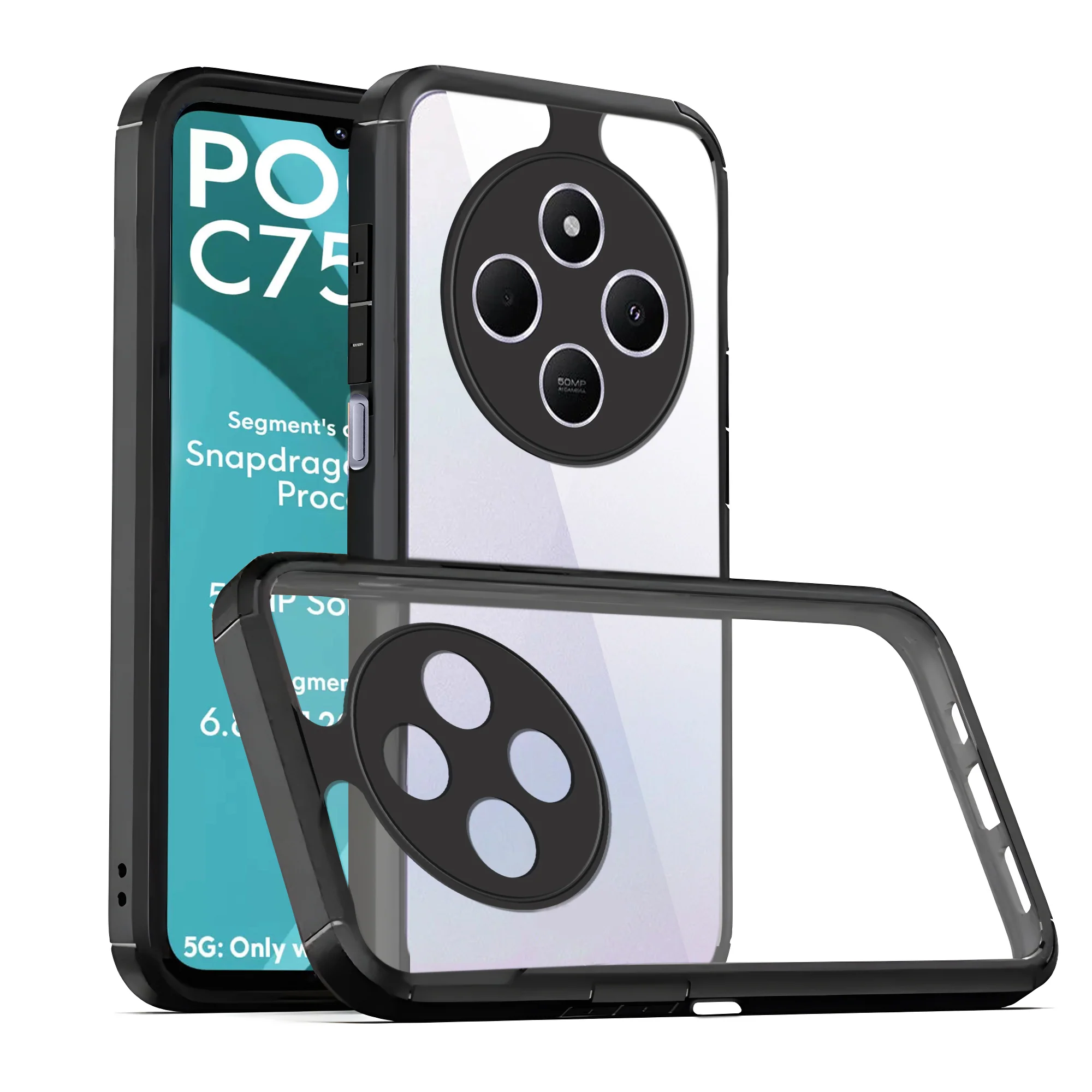 Silicone Border Transparent Back Cover for Poco C75 5G - Image 3