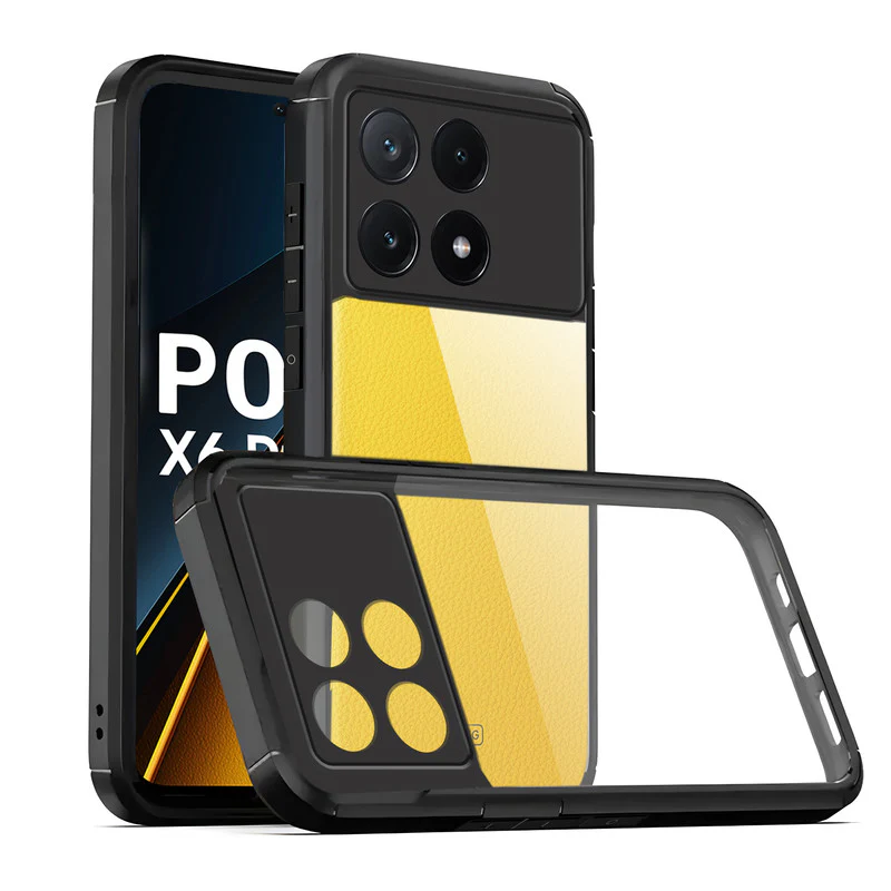 Silicone Border Transparent Back Cover for Poco X6 Pro 5G - Image 4